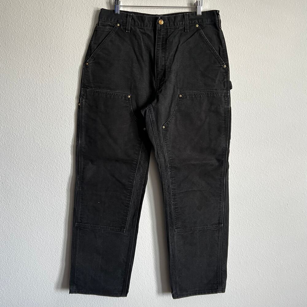 Carhartt B01 BLK black double knee work wear carpenter pants